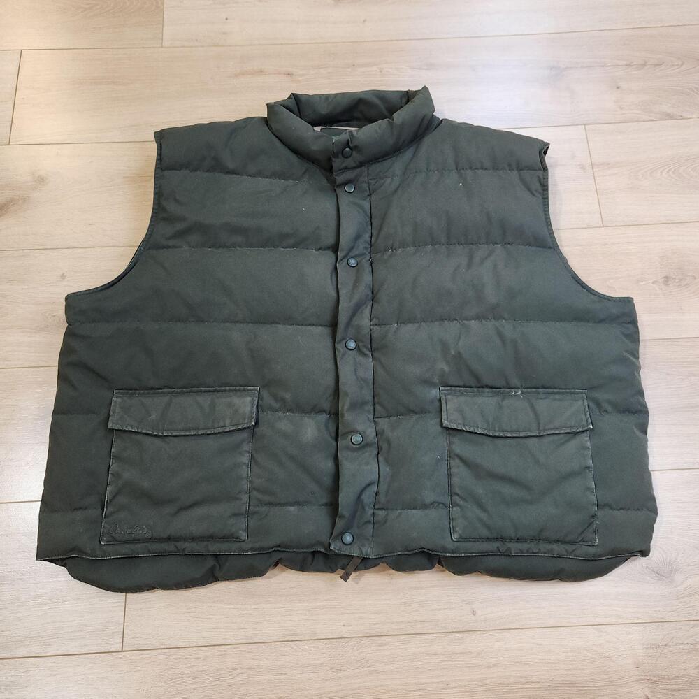Cabela's Vest Mens 4XL Green Premier Northern Goose Down Canvas Puffer Outdoor